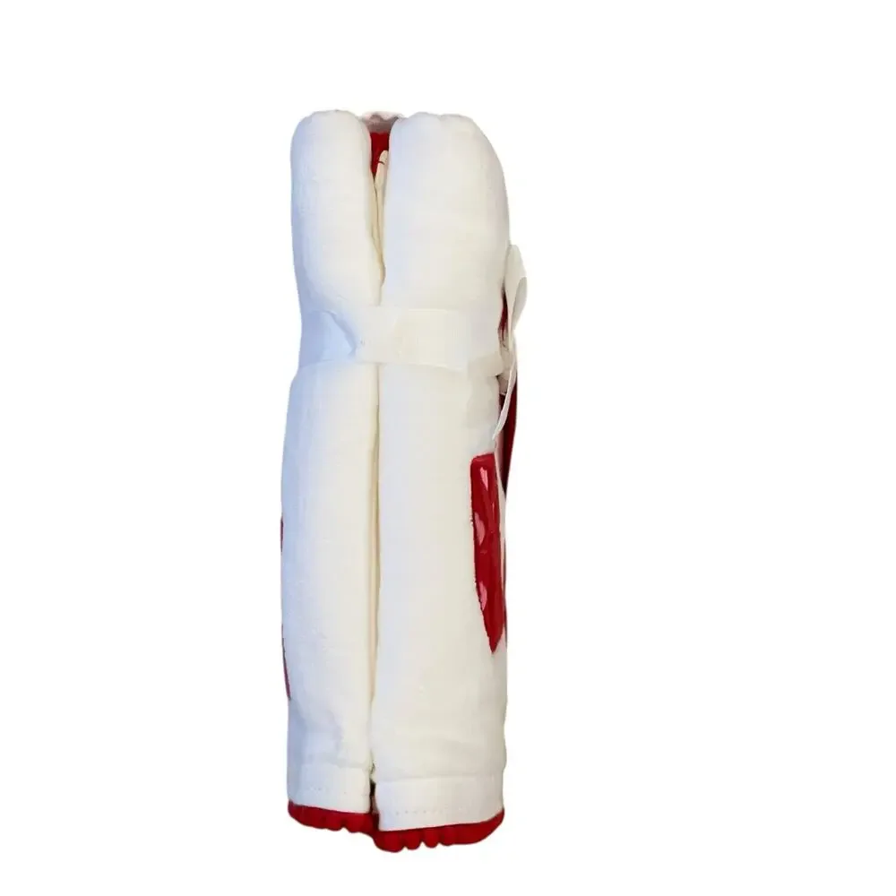 Kassadecor Heart Dice Valentine Cotton Hand Towels 18x28 Set of 2 Pink Red NEW